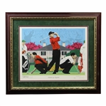 Tiger Woods Masters of Augusta Rick Rush Ltd Ed Clubhouse Print #1584/2000 - Framed