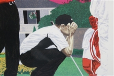 Tiger Woods 'Masters of Augusta' Rick Rush Ltd Ed Clubhouse Print #1584/2000 - Framed