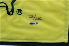 Tiger Woods Signed Ltd Ed 2001 Masters Embroidered Flag UDA #BAH95129 #128/250 - Framed