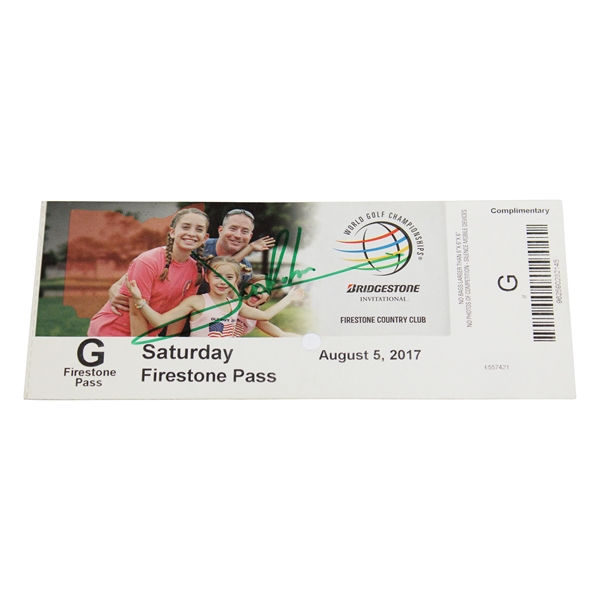 Jon Rahm Signed 2017 World Golf Championship at Firestone CC Ticket JSA ALOA