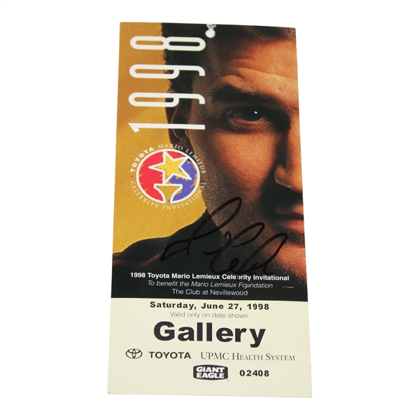 Mario Lemiuex Signed 1998 Toyota Mario Lemieux Celebrity Inv Ticket JSA ALOA 