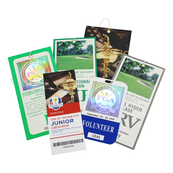 Six (6) Ryder Cup Tickets - 1995, 1999 & 2016