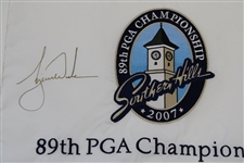 Tiger Woods Signed 2007 PGA at Southern Hills Ltd Ed #110/500 Flag UDA #BAM16264