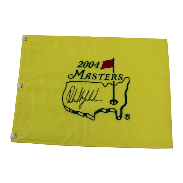 Phil Mickelson Signed 2004 Masters Embroidered Flag JSA ALOA