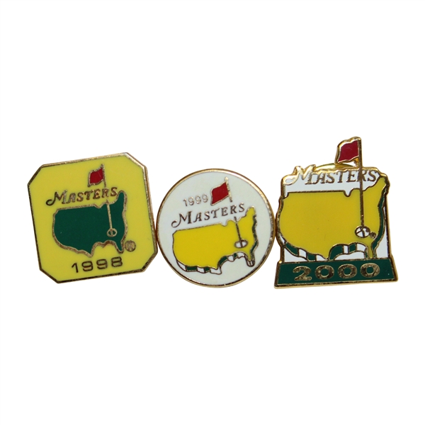 1998, 1999 & 2000 Masters Tournament Employee Pins
