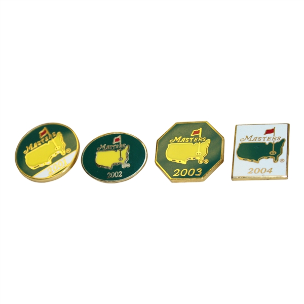 2001, 2002, 2003 & 2004 Masters Tournament Employee Pins