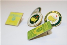 Three (3) Undated Masters Collection Pins with Two Badge Pins (1980 & 1987)