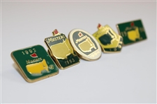 1992, 1993, 1994, 1995 & 1996 Masters Tournament Commemorative Pins