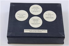 Ben Hogan Four Major Championship Medals Display Box with Dozen (4 Sleeves) Hogan Apex 90 Golf Balls