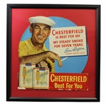 Ben Hogan Chesterfield Cigarettes Advertising Broadside Display - Framed