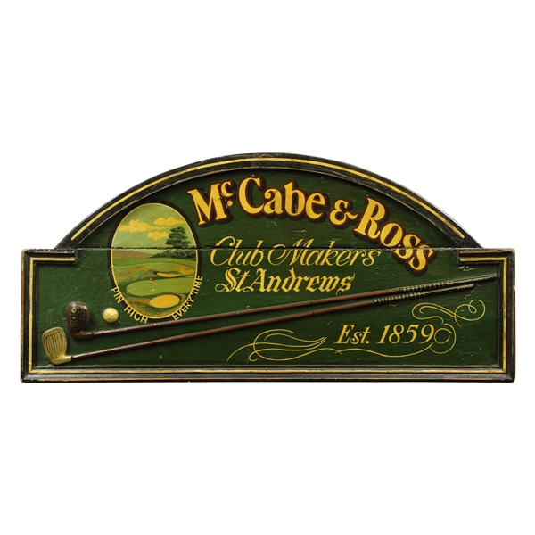 Classic McCabe & Ross Club Makers St. Andrews Est. 1859 Pin High Everywhere Wood Display