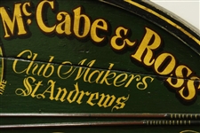 Classic 'McCabe & Ross Club Makers St. Andrews Est. 1859 'Pin High Everywhere' Wood Display