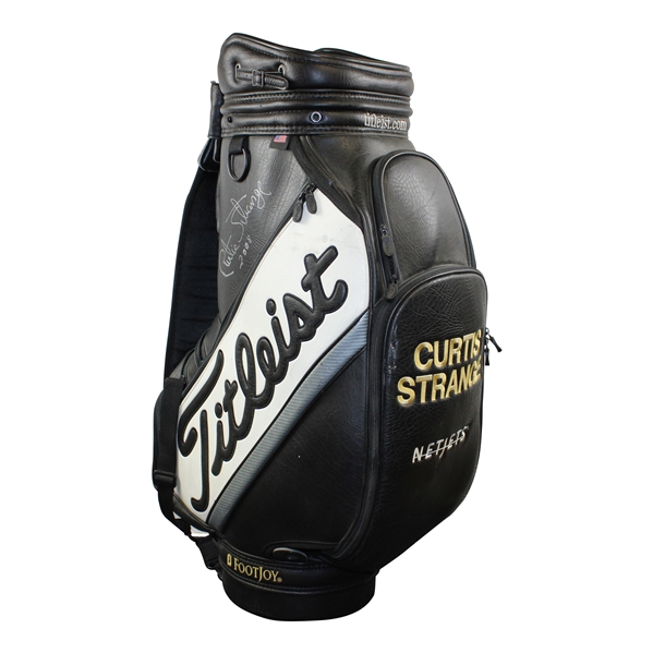 Curtis Strange Signed Personal Titleist FootJoy NetJets Full Size Golf Bag with 2008 JSA ALOA