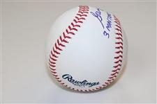Gary Player Signed Baseball with '3 Masters 61 74 78' Inscription in Case BECKETT Witness #WM05077