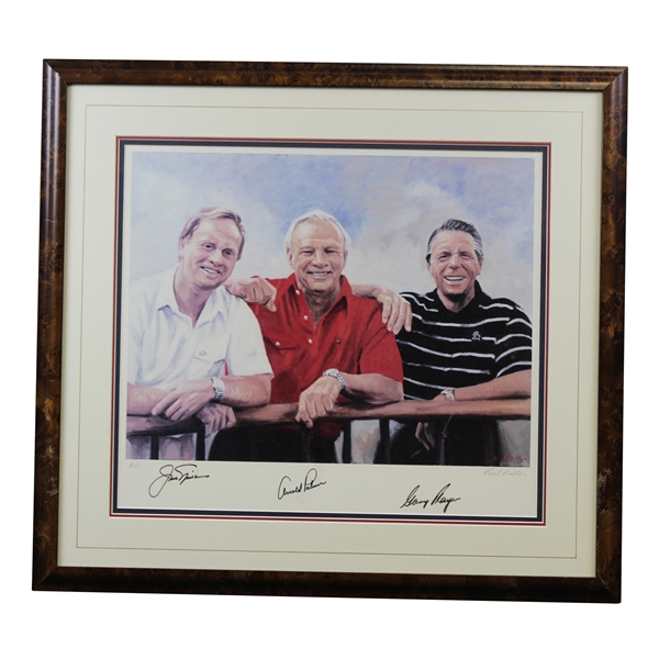 Nicklaus, Palmer, & Player Big Three Signed Artist Proof by Paul Dillon - Framed JSA ALOA