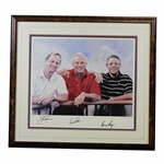 Nicklaus, Palmer, & Player Big Three Signed Artist Proof by Paul Dillon - Framed JSA ALOA