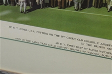 Bobby Jones Signed & Personalized 1930 British Amateur at St. Andrews Print - Framed JSA ALOA