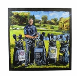 Gary Player Signed Large Matted Major Victory Golf Bags Print JSA ALOA