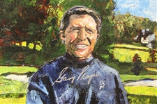 Gary Player Signed Large Matted Major Victory Golf Bags Print JSA ALOA