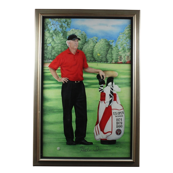 Hale Irwin Signed Large US Open Victories Golf Bag Kathy Crosse Print - Framed JSA ALOA