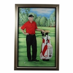 Hale Irwin Signed Large US Open Victories Golf Bag Kathy Crosse Print - Framed JSA ALOA