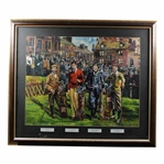 Large Inaugural Winners of Golfs Four Majors with Golf Bags Print - Framed