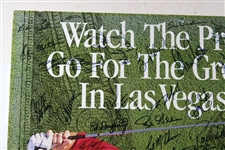 Large Field-Signed 1991 Las Vegas Matted Poster - Over 100 Signatures! JSA ALOA