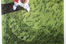 Large Field-Signed 1991 Las Vegas Matted Poster - Over 100 Signatures! JSA ALOA