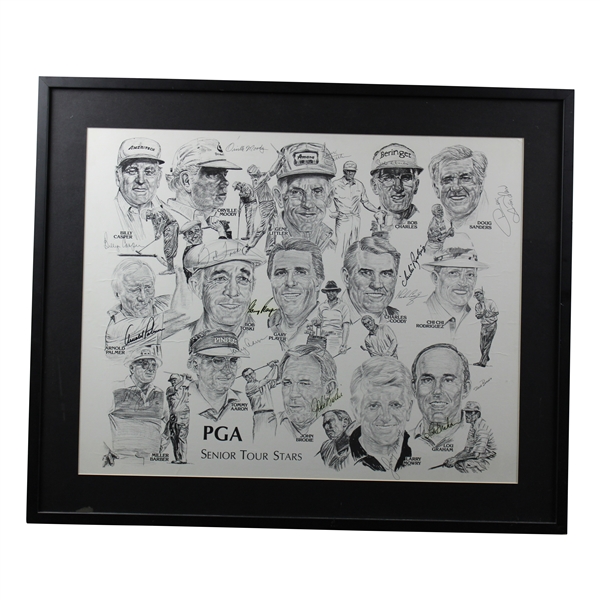 Palmer, Casper, Barber & others Multi-Signed PGA Senior Tour Stars - Framed JSA ALOA
