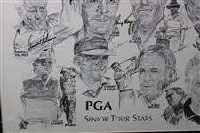 Palmer, Casper, Barber & others Multi-Signed PGA Senior Tour Stars - Framed JSA ALOA