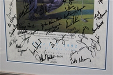 Palmer, Moody, Brewer & others Multi-Signed 1992 PainneWebber Inv. Poster - Framed JSA ALOA