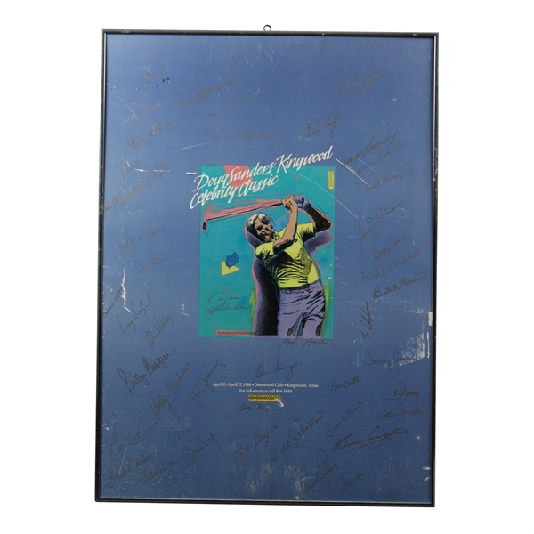 Multi-Signed 1988 Doug Sanders Kingwood Celebrity Classic Poster - Framed JSA ALOA