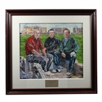 Arnie, Jack & Gary The Big Three Signed & Personalized Canvas Print - Swilken Bridge Framed