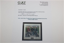 Arnie, Jack & Gary 'The Big Three' Signed & Personalized Canvas Print - Swilken Bridge Framed
