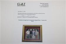 Presidents George Bush & Gerald Ford Signed Photo - Framed JSA ALOA