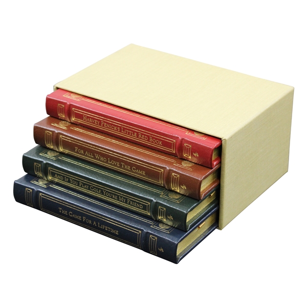 Harvey Penick Cased Collectors Edition with Four Leather Books Including Little Red Book & 3 others
