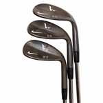 Michelle Wies Personal Used Set of Forged 52, 56, & 60 Degree Nike VrPro Wedges with MW Stamped on Head