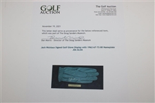 Jack Nicklaus Signed Golf Glove Display with 1962-67-72-80 Nameplate JSA ALOA