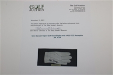 Gene Sarazen Signed Golf Glove Display with 1922-1932 Nameplate JSA ALOA