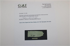 Gene Littler Signed Golf Glove Display with 1961 Nameplate JSA ALOA