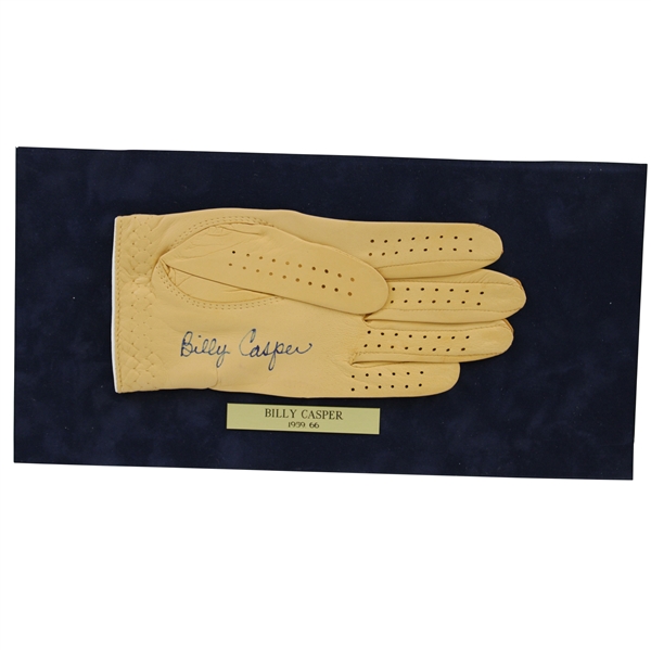 Billy Casper Signed Golf Glove Display with 1959-66 Nameplate JSA ALOA