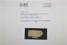 Billy Casper Signed Golf Glove Display with 1959-66 Nameplate JSA ALOA