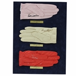 Ken Venturi, Gary Player & Lee Trevino Signed Golf Glove Display with Dated Nameplates JSA ALOA