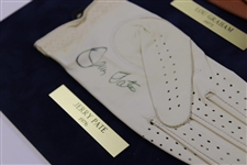 Hale Irwin, Lou Graham & Jerry Pate Signed Golf Glove Display with Dated Nameplates JSA ALOA