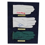 Orville Moody & Tony Jacklin Signed Golf Glove Display with Johnny Miller Glove JSA ALOA