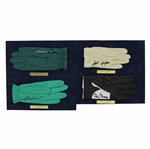 Hubert Green, Scott Simpson, Andy North & Curtis Strange Signed Golf Glove Display JSA ALOA