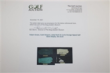 Hubert Green, Scott Simpson, Andy North & Curtis Strange Signed Golf Glove Display JSA ALOA