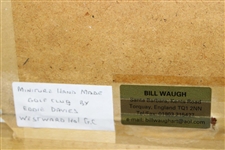 Original Old Tom Morris Pencil Drawing by Artist Bill Waugh w/Miniature Handmade Club - Framed