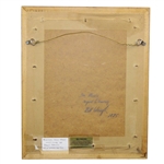 Original Old Tom Morris Pencil Drawing by Artist Bill Waugh w/Miniature Handmade Club - Framed