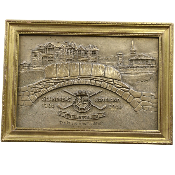 St. Andrews The Home of Golf 1900-2000 Millenium Edition Cast Resin Picture by Artist Bill Waugh